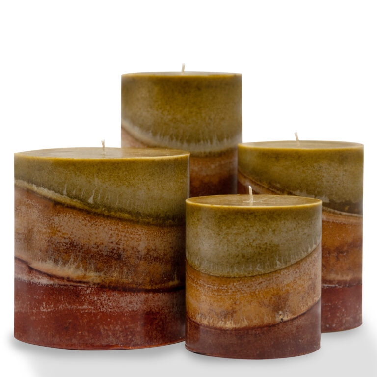 Wicks N More - Candele profumate con foglie autunnali 4x6 Multicolore