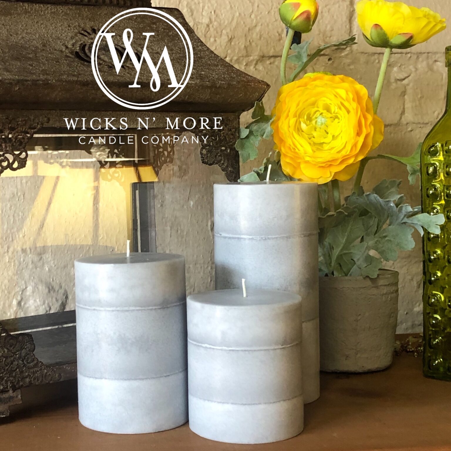 HandMade Scented Pillar Candles Wicks N' More Candle Company