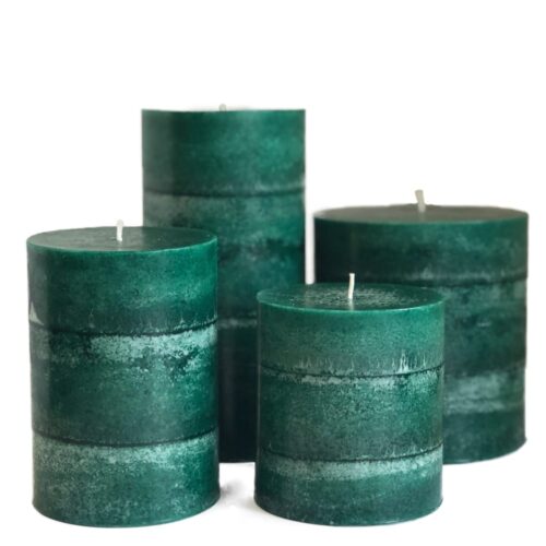 evergreen pillar candles