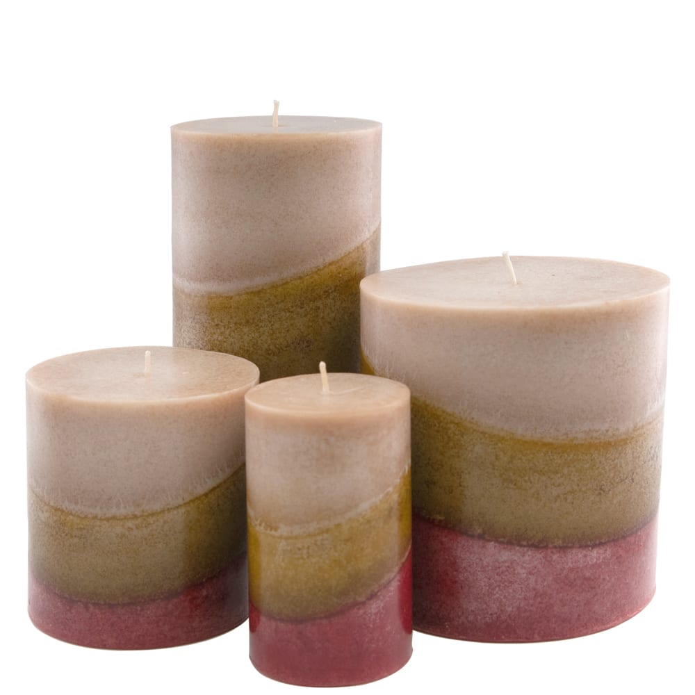 70hr ROMANTIC ROSES & WINE Triple Scented Natural PILLAR CANDLE Cotton Wicks 