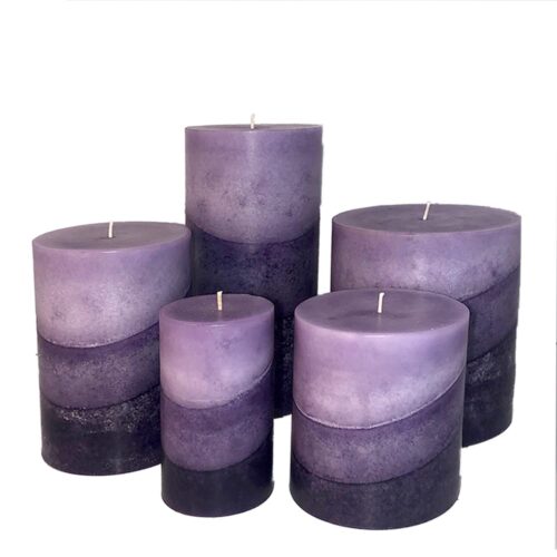 Handmade Lavender Magnolia Highly Scented Pillar Candle Decorative Hand-poured Multi-colored