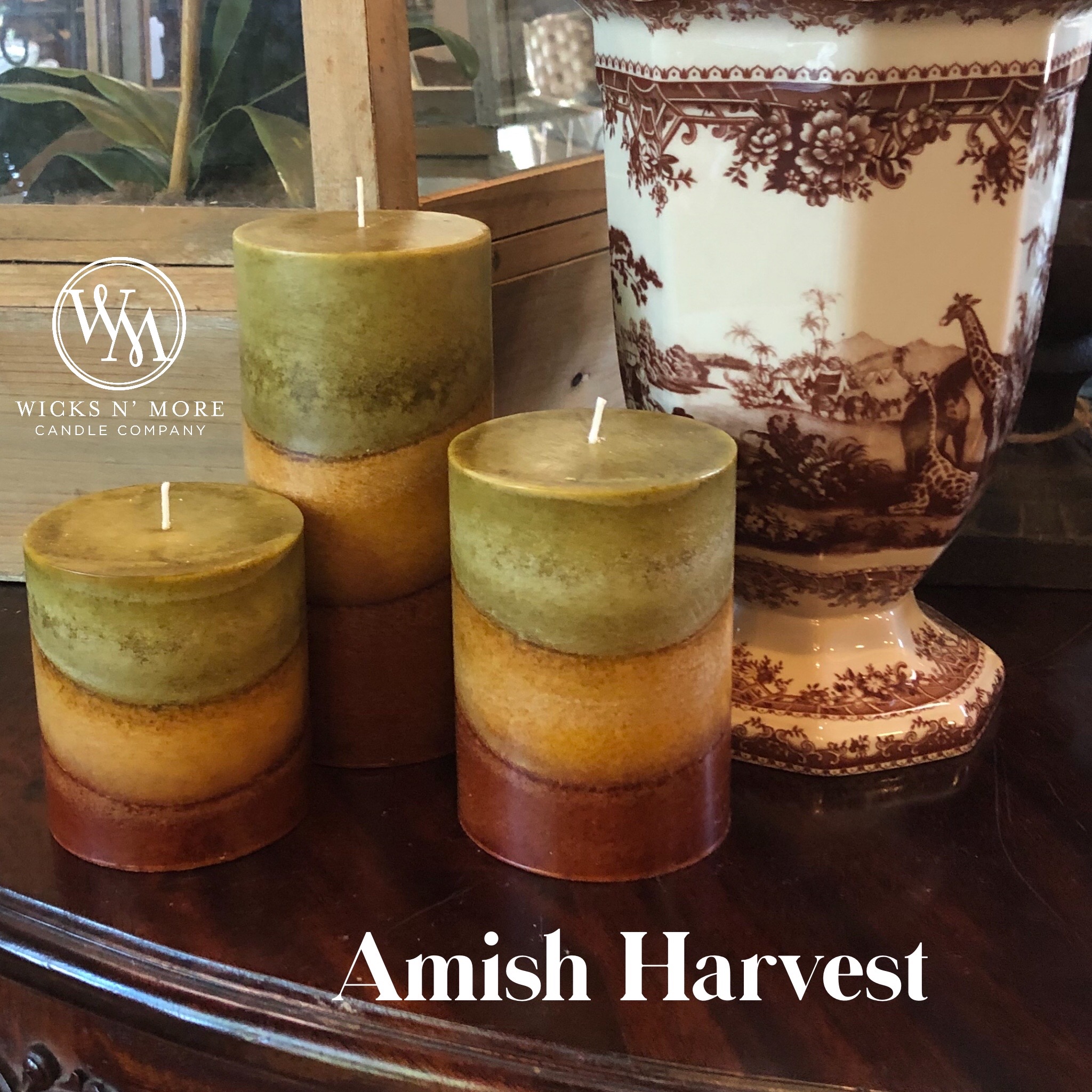 Amish Harvest Scented Pillar Candles