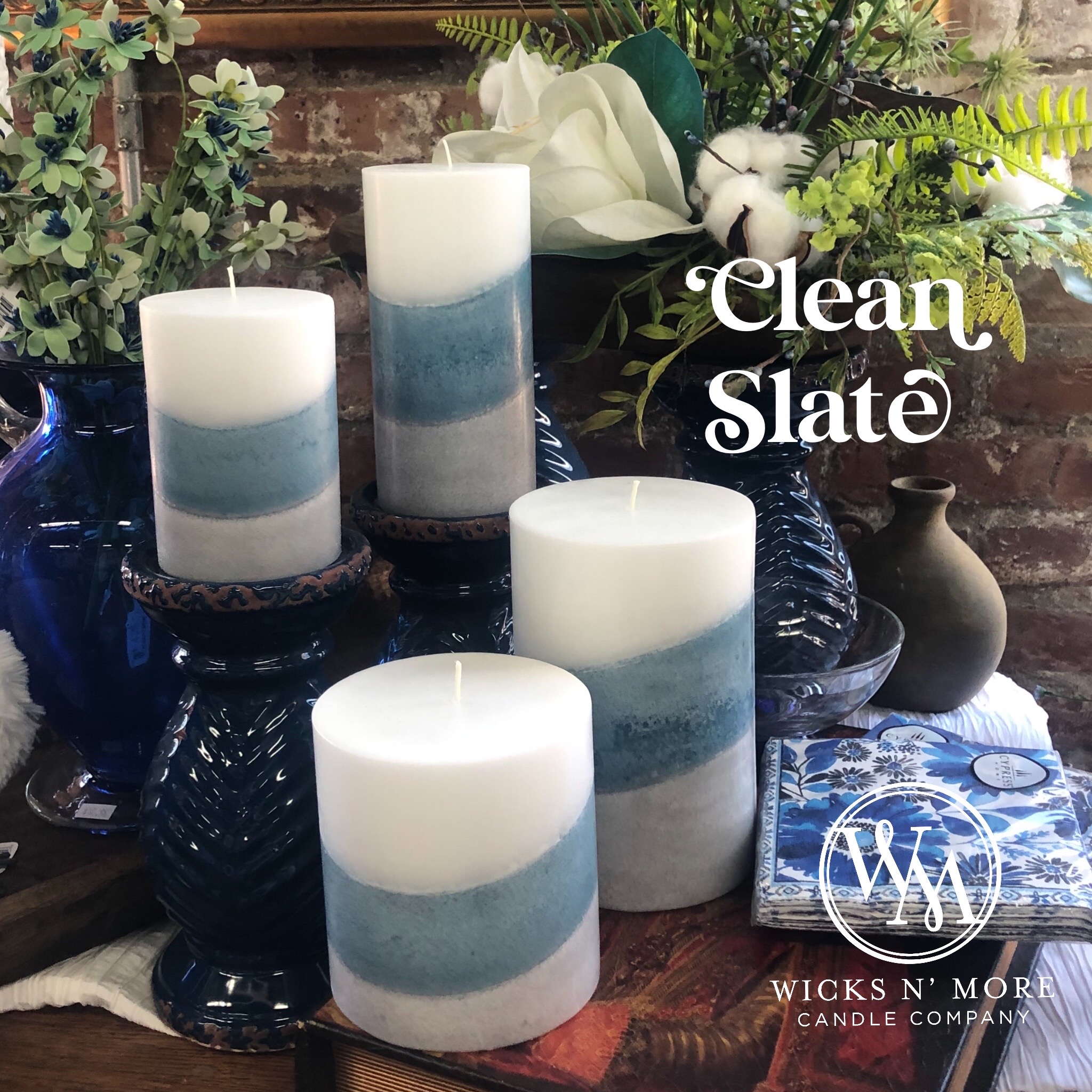 HandMade Scented Pillar Candles Wicks N' More Candle Company