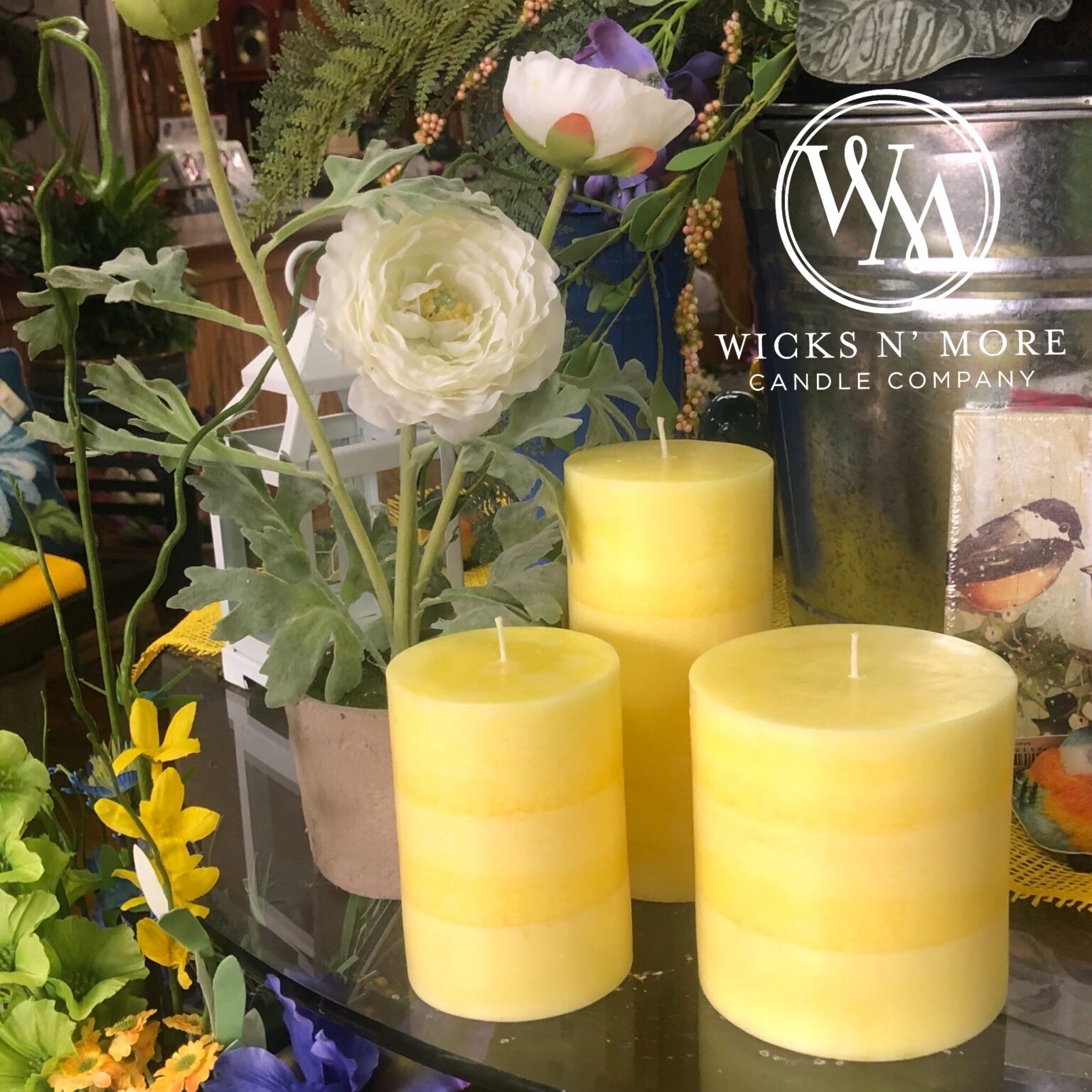 HandMade Scented Pillar Candles Wicks N' More Candle Company
