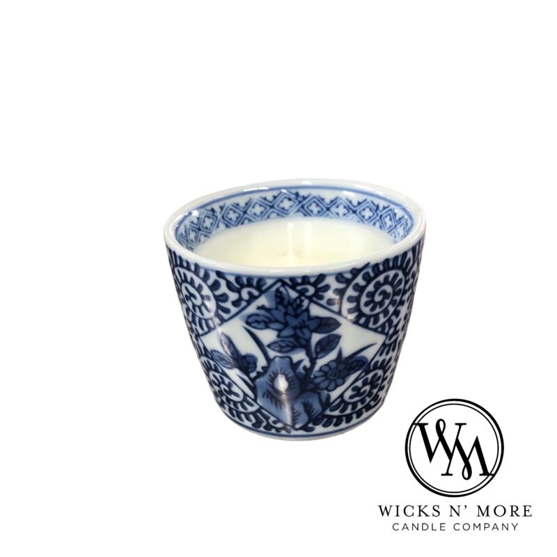 Wicks n More Blue Chinoiserie Porcelain 6 oz Candle Design 3 Wicks N