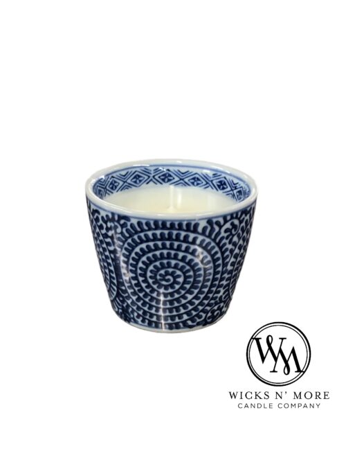 Wicks n More Blue Chinoiserie Porcelain 6 oz Candle Design 6