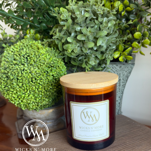 Amish Harvest Amber Glass Candle