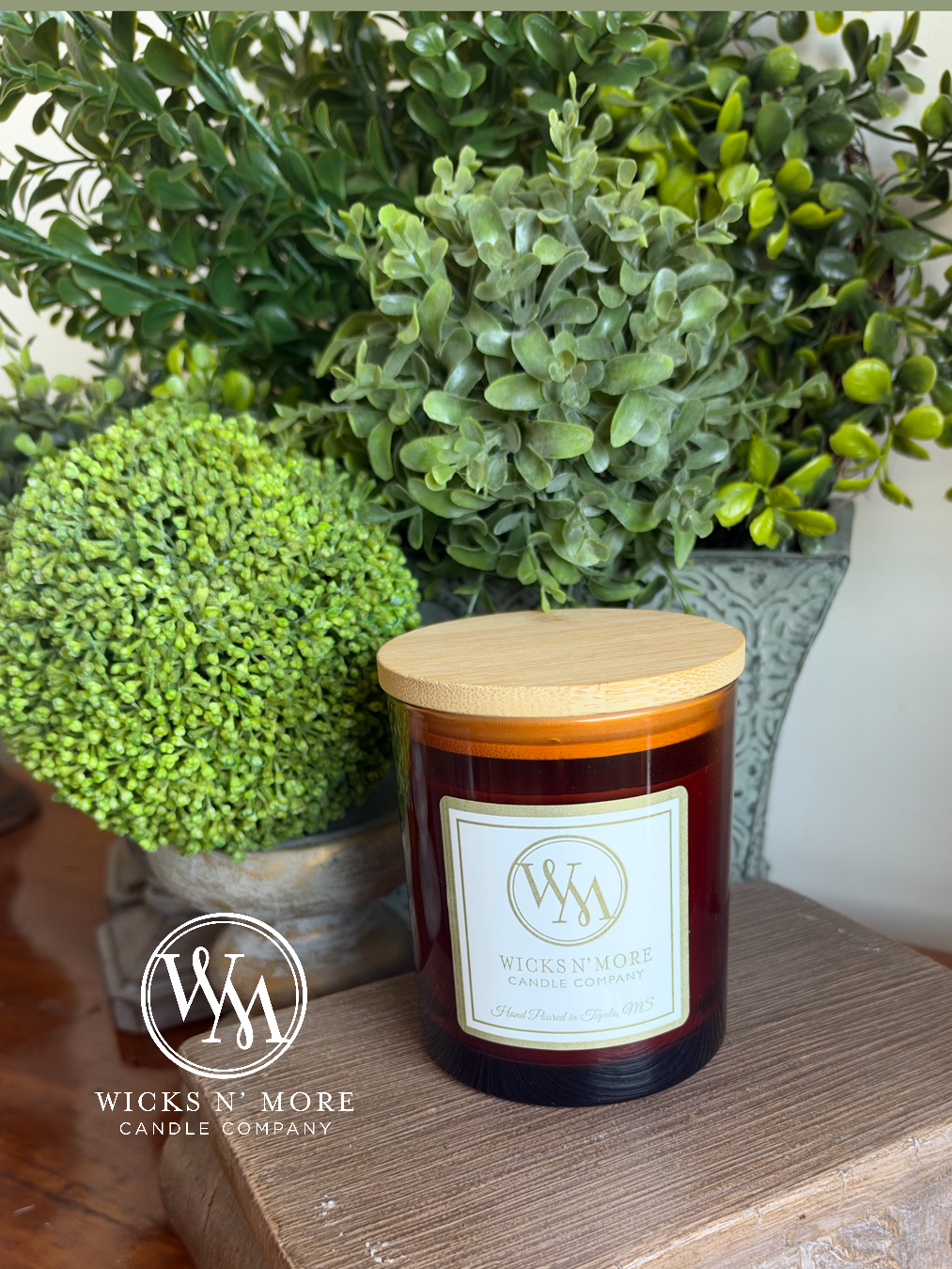 Amish Harvest Amber Glass Candle
