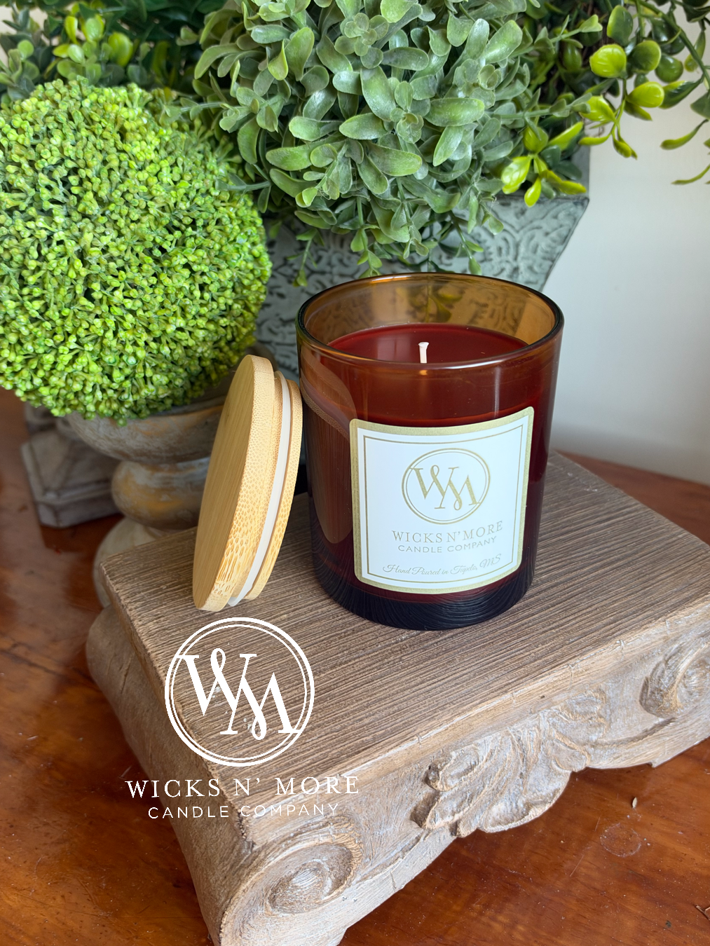 Amish Harvest Amber Glass Candle